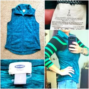 Old Navy turquoise blue fleece winter vest small